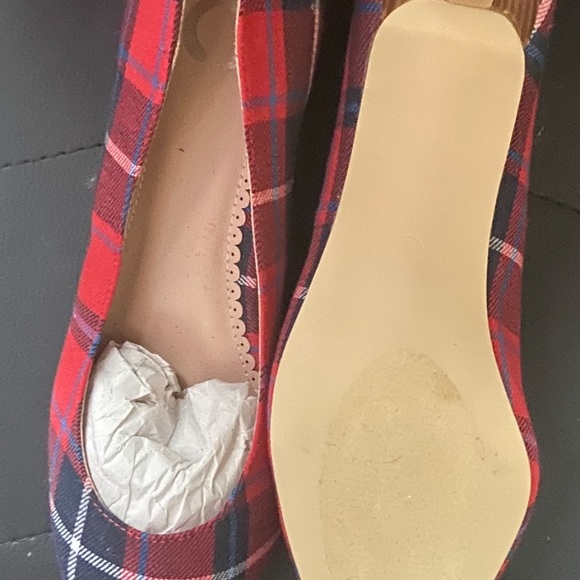 New Red Flannel Kitten Heels Size 10 - Picture 6 of 6